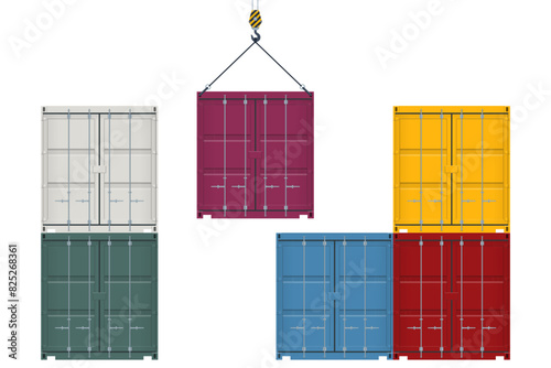Ship delivery, sea logistics. warehouse, cargo, courier. argo containers with import and export. Logistics.