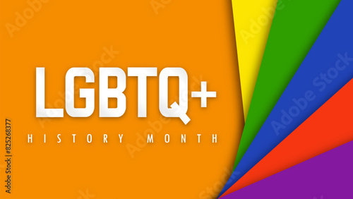 Design LGBTQ HISTORY MONTH. Paper cut. LGBT colors. Minority problem. PRIDE parade. Coexistence harmony and multicultural community integration. Vector illustration