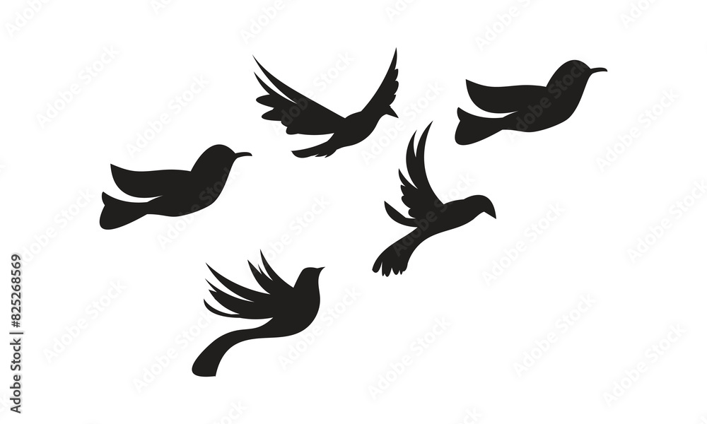 Obraz premium Flying Birds Vector And Illustration. 