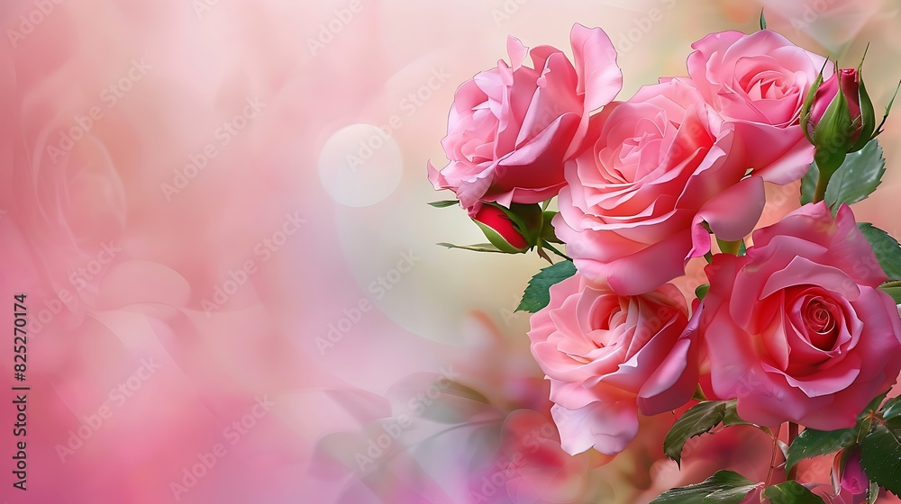 Beautiful and Fresh Bunch of Pink Rose Flower with Shades
