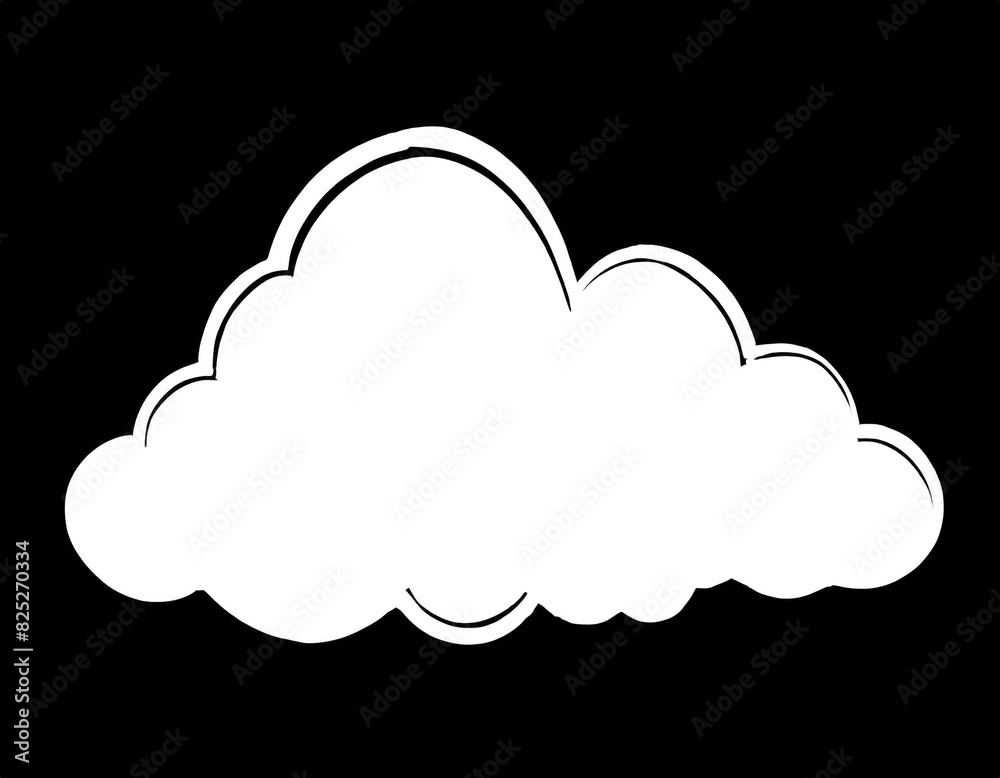 weiße Silhouette Kontrast Wolke isoliert auf schwarzen Hintergrund, Freisteller weiße Silhouette Kontrast Wolke isoliert auf schwarzen Hintergrund, Freisteller