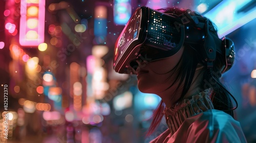 With a forward-thinking approach, a skilled investor embraces VR technology, utilizing specialized goggles to explore the metaverse and virtual reality landscape