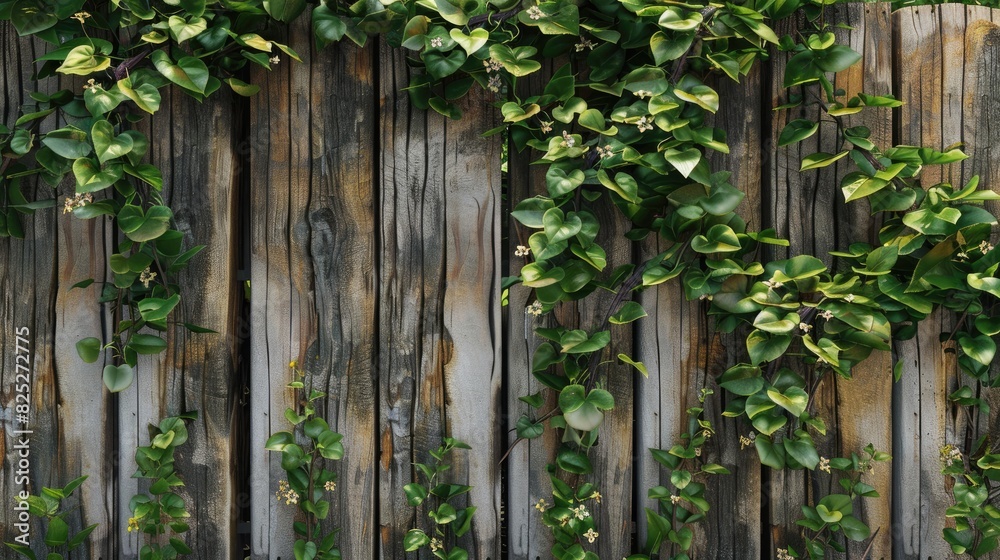 Plant framed wooden garden fence Plant framed wooden garden fence