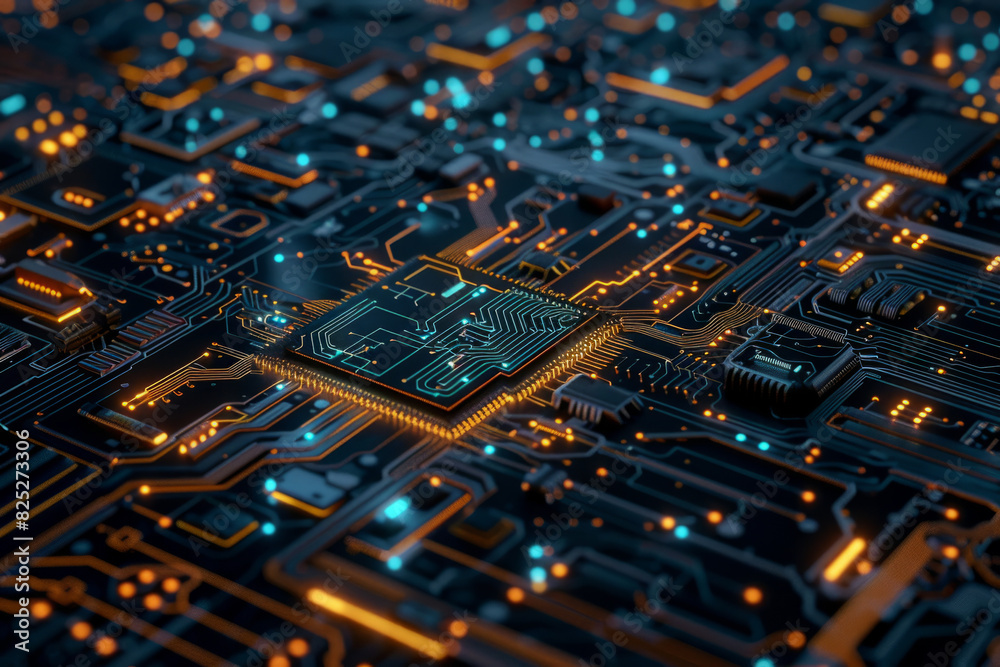 a detailed circuit board background, with interconnected electronic elements and circuits, representing the complexity and advancement of modern technology. a detailed circuit board background, with interconnected electronic elements and circuits, representing the complexity and advancement of modern technology.