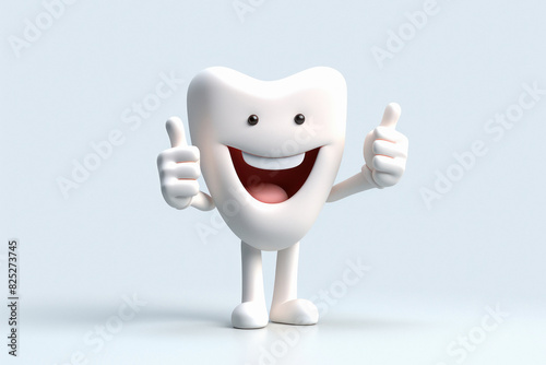 Healthy teeth on white background