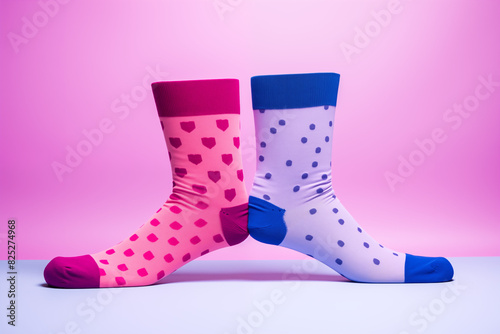 A pair of purple and pink socks, Odd Socks Day banner photo