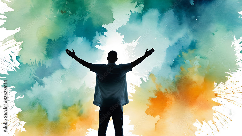 Grateful man praying to God. Human hands open palm up worship. Grateful man praying to God. Human hands open palm up worship.