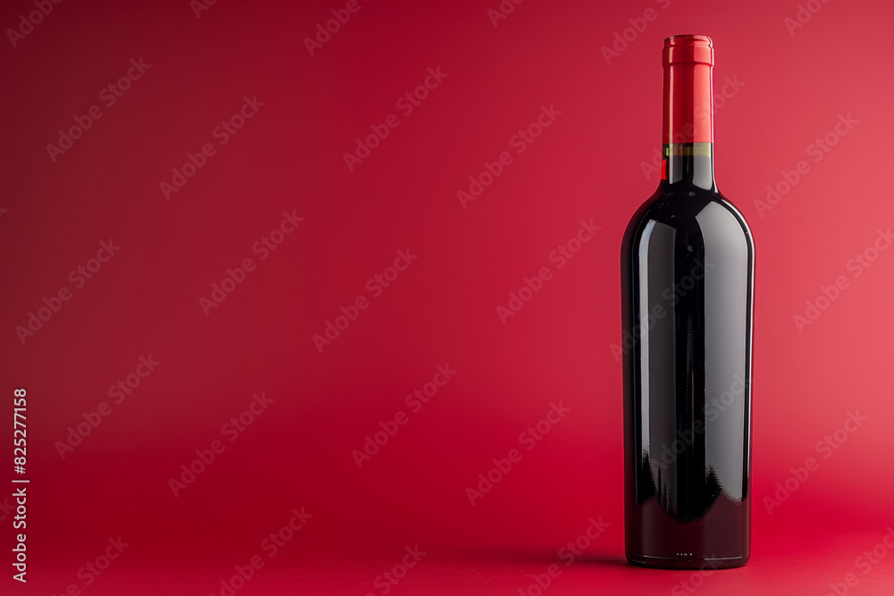 a red wine bottle mockup set against a soft, gradient background for a professional look. a red wine bottle mockup set against a soft, gradient background for a professional look.
