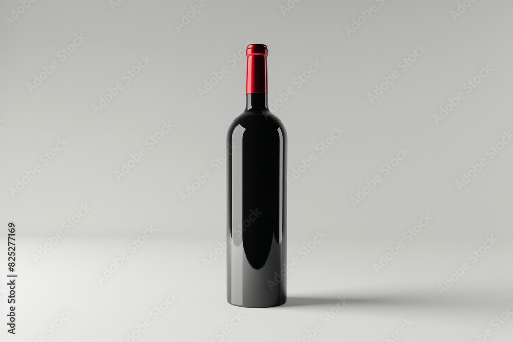 a red wine bottle mockup standing upright with a plain white background. a red wine bottle mockup standing upright with a plain white background.
