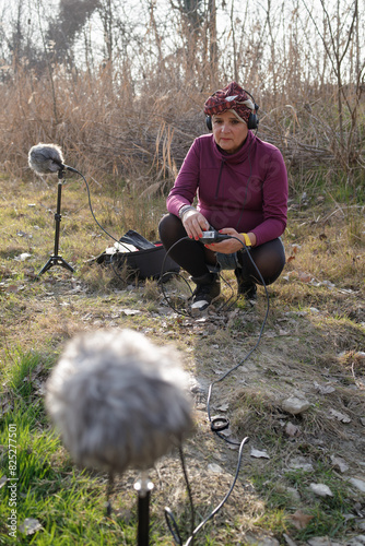Transgender person recording audio 