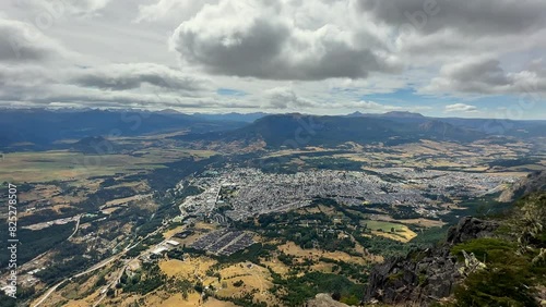 Panoramic view of the city of Coyhaique on the Chilean Carretera Austral, Chilean Patagonia photo