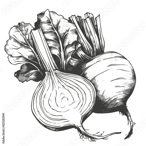 Vector beetroot organic vegetable sketch. Hand drawn style illustration