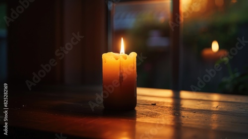 Dim but cozy candlelight photo