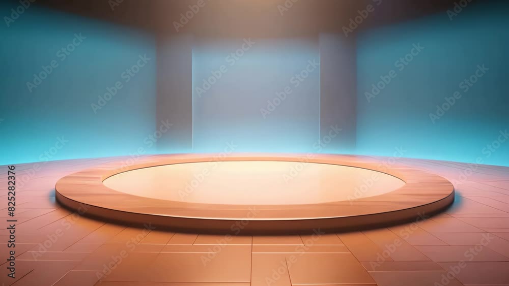 podium Futuristic showcase with platform for product displaying. Empty modern stage display.  Seamless looping motion design. Video animation Ultra HD 4K 3840x2160
