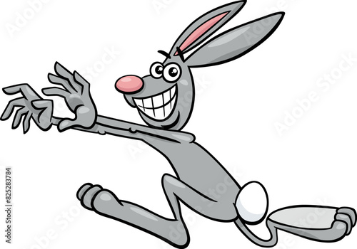 cartoon running rabbit or bunny comic animal character