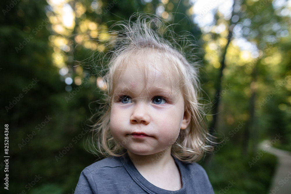 Two year old child in the forest Two year old child in the forest