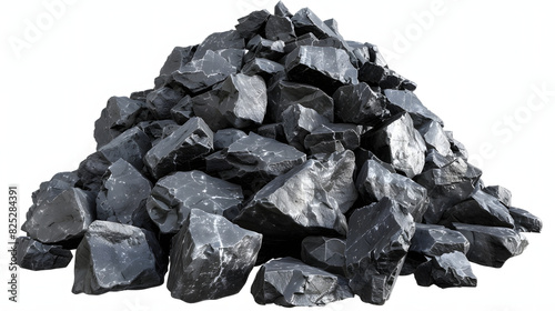 Charcoal isolated on white background, realistic, png 