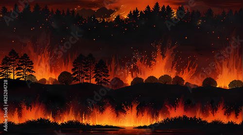 A Vivid Display of Fire s Brilliance Against a Softly Lit Backdrop ai generative