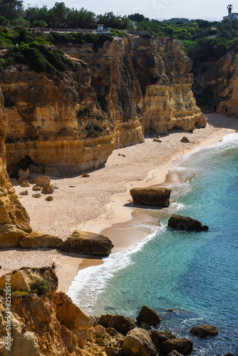 Marina Beach (Praia da Marinha) in Lagos, Algarve, Portugal. Algarve beaches are a touristic paradise. Sunny day.