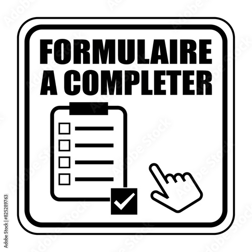 Logo formulaire à compléter.
