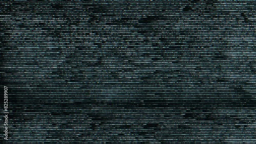 Glitch noise static television VFX. Visual video effects stripes background, CRT tv screen no signal glitch effect photo