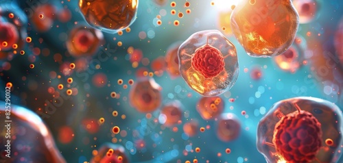Visual representation of the hepatitis virus attaching to human cells selective focus, viral entry theme, dynamic, fusion, medical infographic as backdrop photo