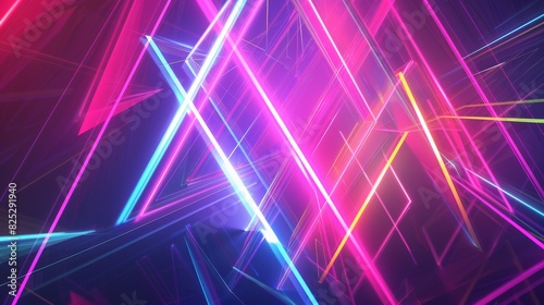 ABSTRACT DESIGN  lines  triangles colorful background  cinematic lighting  4K