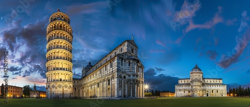 The Leaning Tower of Pisa is a free-standing bell tower located in the city of Pisa, Italy. photo