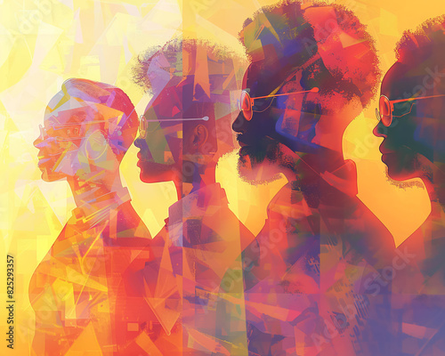 Sensory Linker, Nexus Emotica, a breakthrough system enabling individuals to comprehend each others emotions effortlessly Illustration depicts a diverse group photo