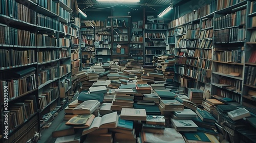 Cropped view of a vintage library filled with books.