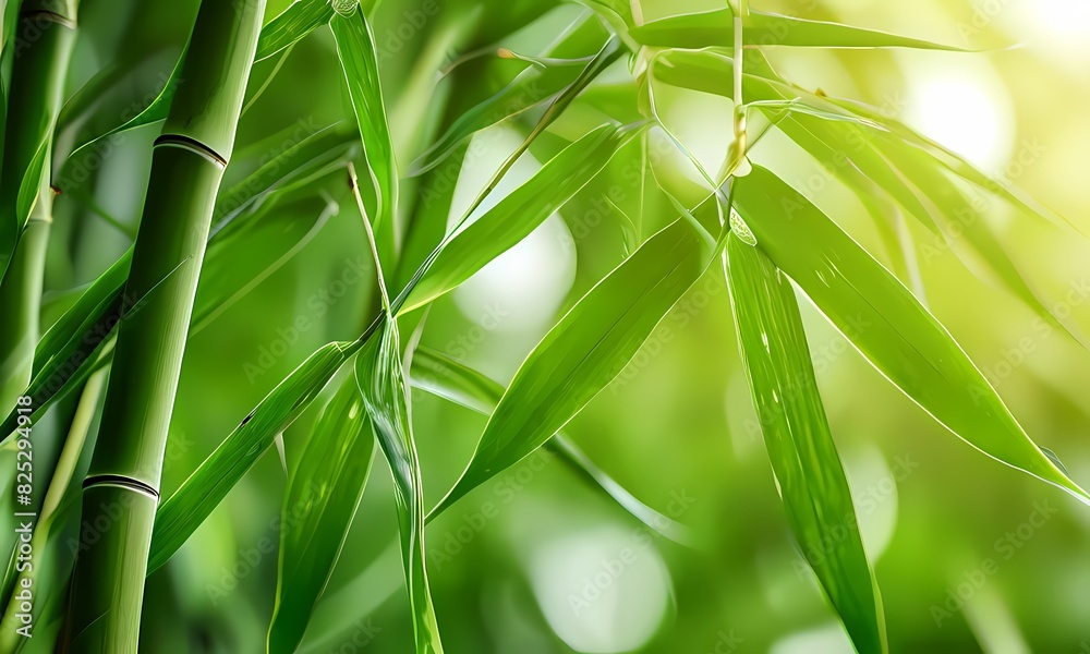 Green bamboo close up texture background, Ai Generated