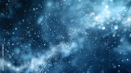 A scene of a particle snow  with a background of particles of matter and energy