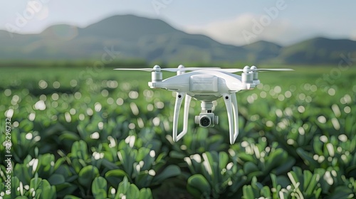 futuristic drone monitoring crops in digital farming landscape innovative agriculture concept