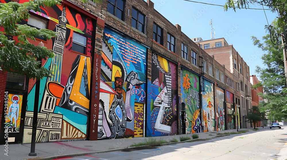 Fototapeta premium Graffiti art on the walls, decorations that create beauty for buildings