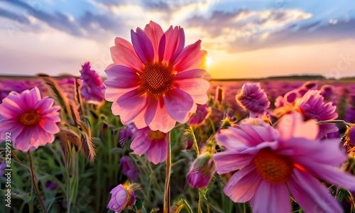 Super bloom blooming spectacularly in northern a riot of colors contrasted against the verda  Ai Generated