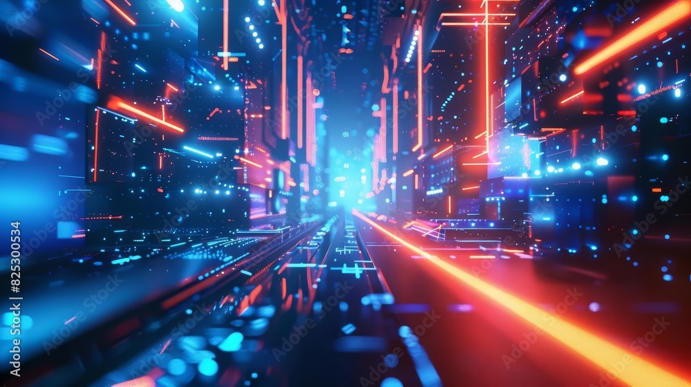 futuristic technology background with glowing neon lights and abstract shapes 3d rendering futuristic technology background with glowing neon lights and abstract shapes 3d rendering