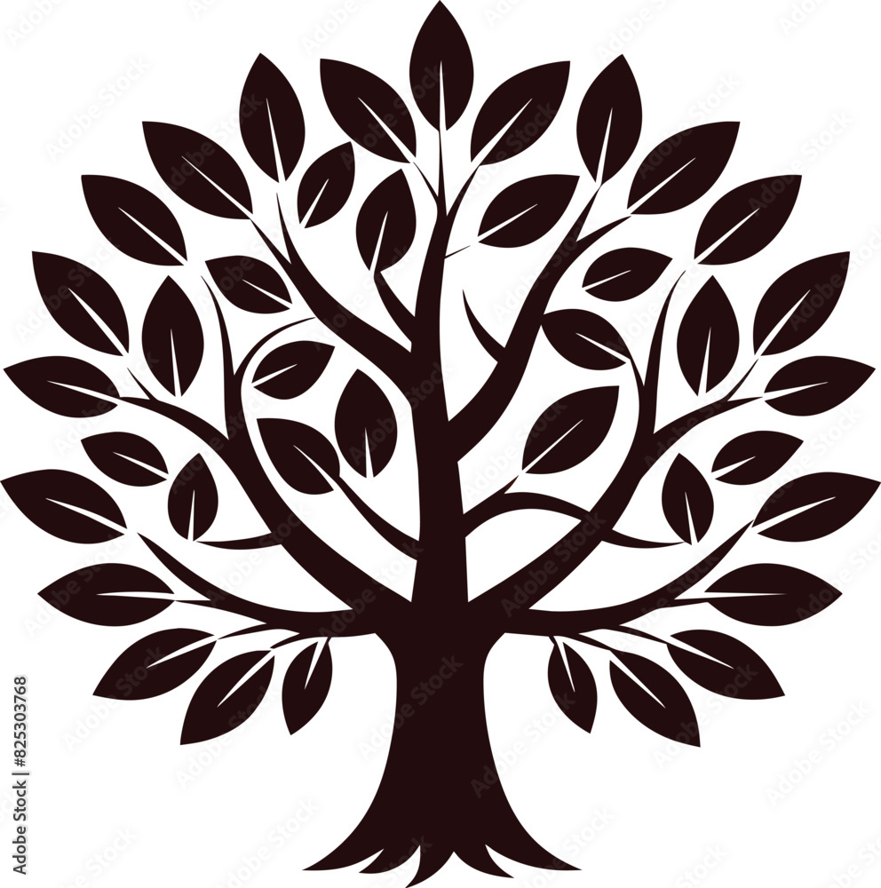 Isolated Tree of Life with Leaves Silhouette Perfect for Projects Isolated Tree of Life with Leaves Silhouette Perfect for Projects