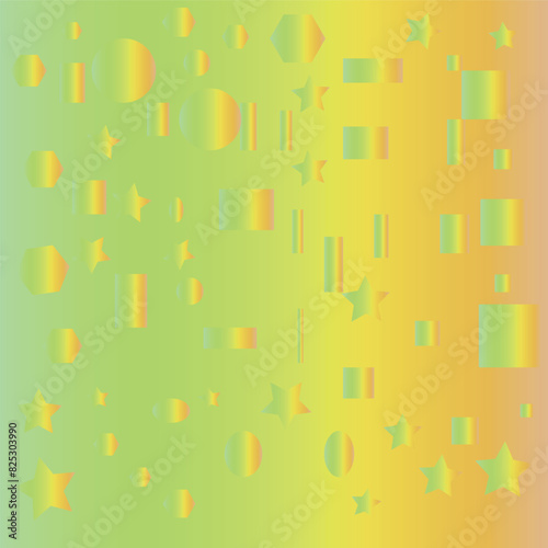 colorful geometric polygonal green yellow orange background