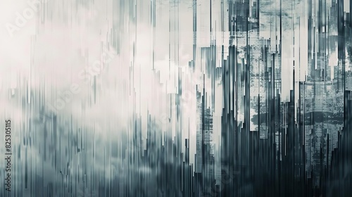 gray fabric wall with digital glitch effect unique color blend and empty space background