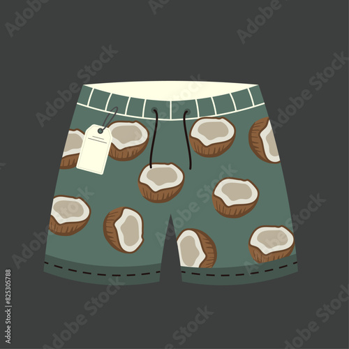 Illustration At Coconut Patterned Swim Shorts