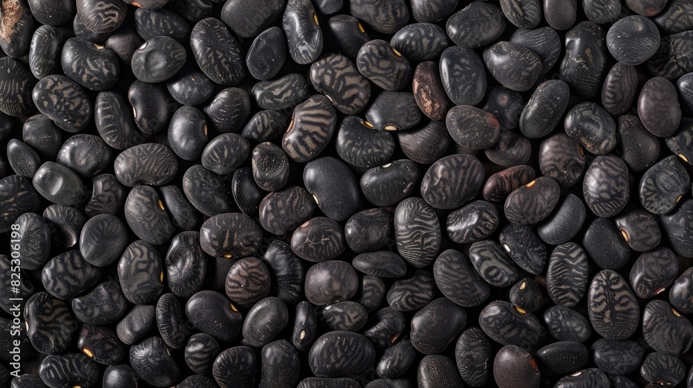 Texture of uncooked black beans arranged horizontally Texture of uncooked black beans arranged horizontally