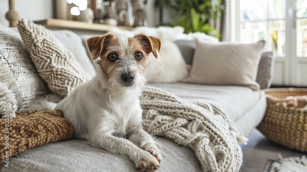 Pet-friendly homes, cozy living room with pets, focus on comfort and pet-friendly design