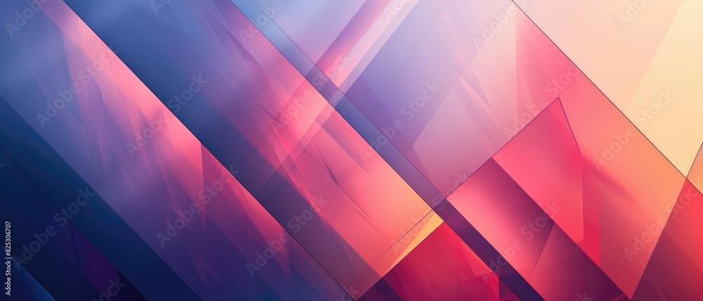 A pink and blue geometric pattern with a gradient background.