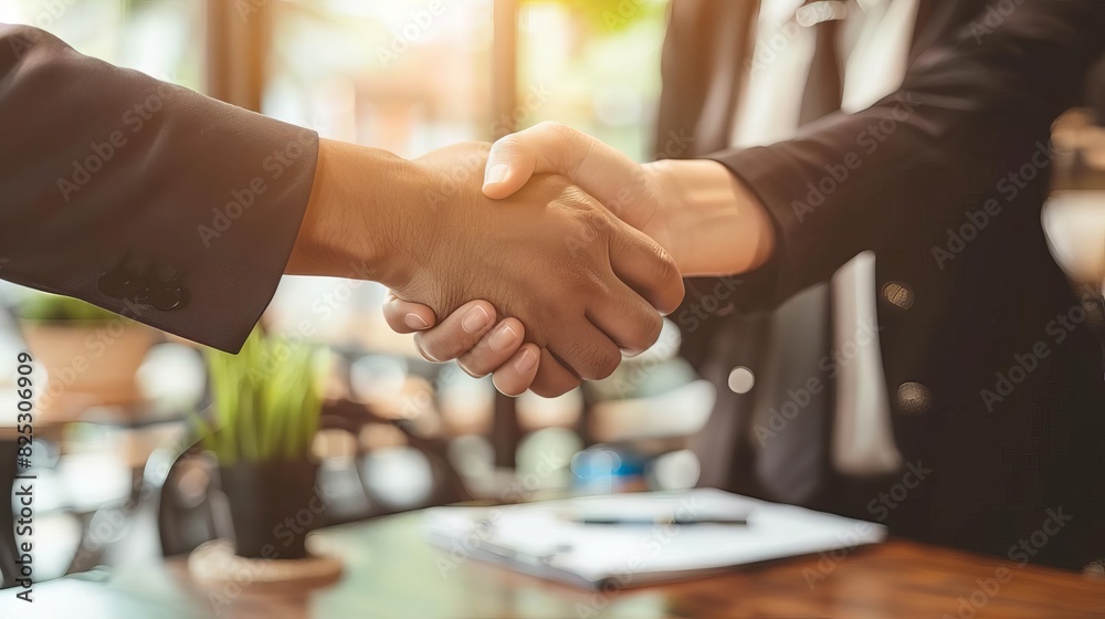 handshake between two business people partnership and agreement concept handshake between two business people partnership and agreement concept