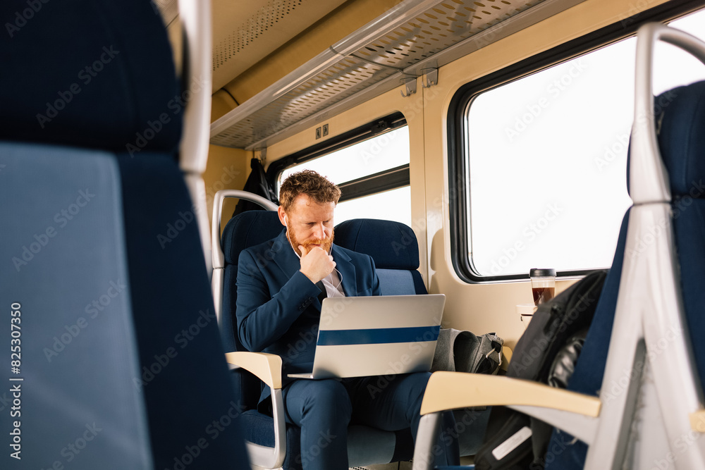 Businessman on train