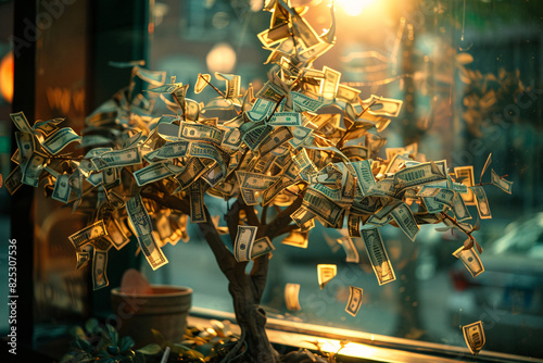 Money growing on a tree, business opportunity