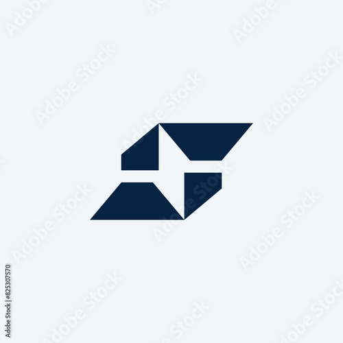 S-letter mark logo with negative space power shape.