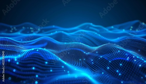 3D abstract science wavy background