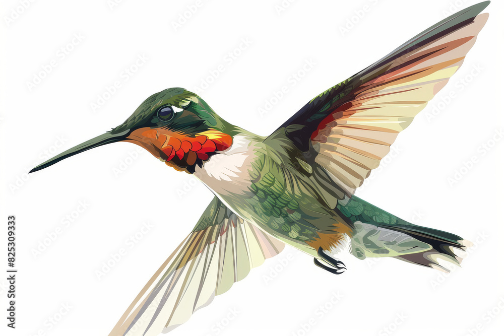 Obraz premium Vibrant Hummingbird Soaring Through the Sky