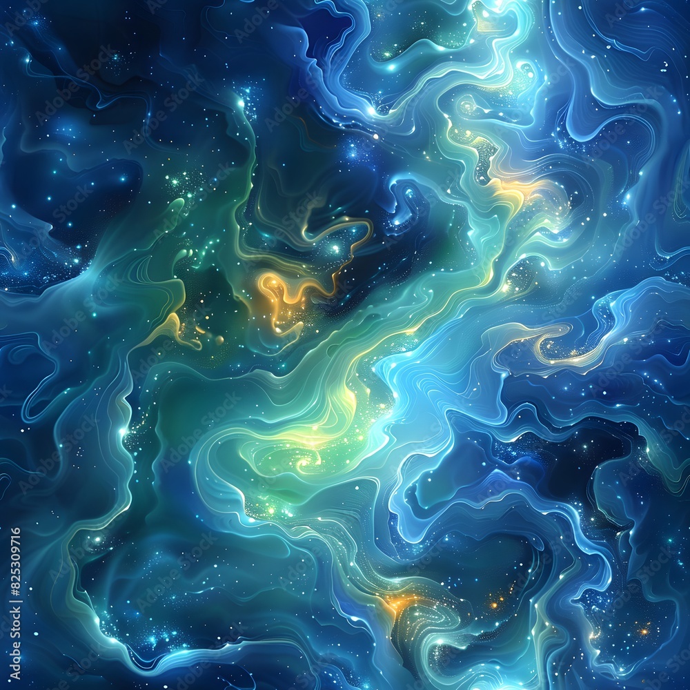 Seamless space universe cosmic pattern with nebula galaxy. Abstract ...